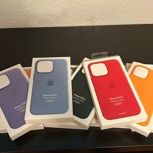 Apple IPhone 13pro silicone cases. 9 different colors in excellent condition.
